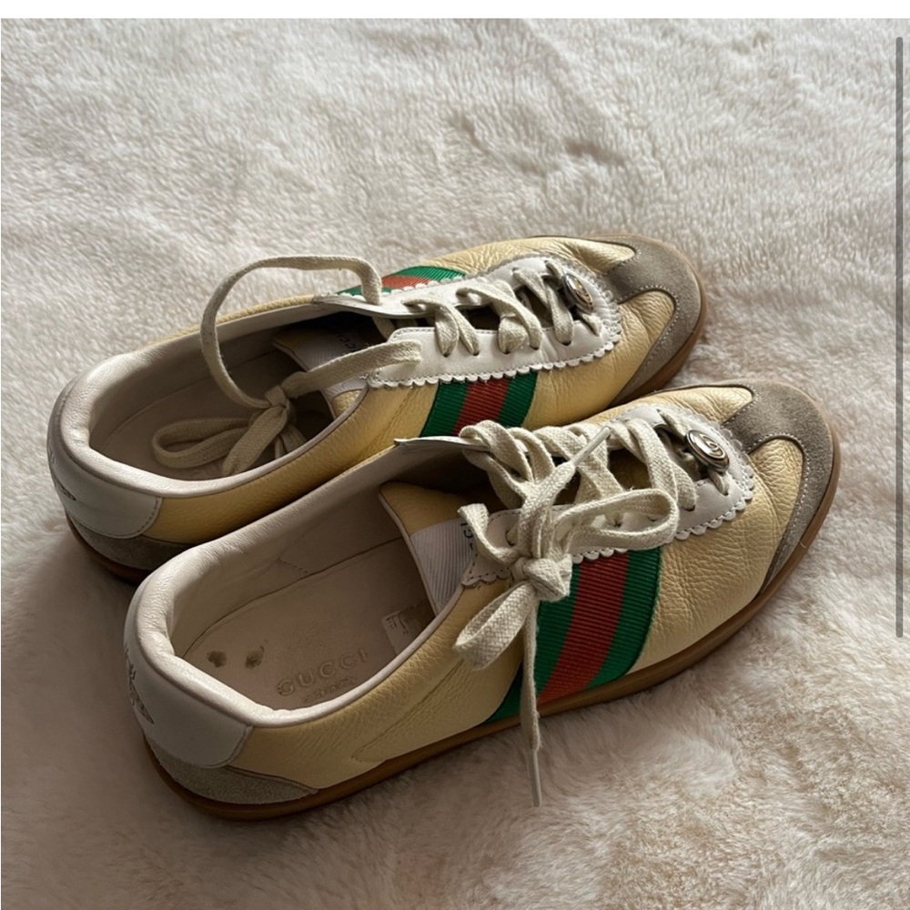 Gucci Cream and Green Sneakers - Picture 3 of 4